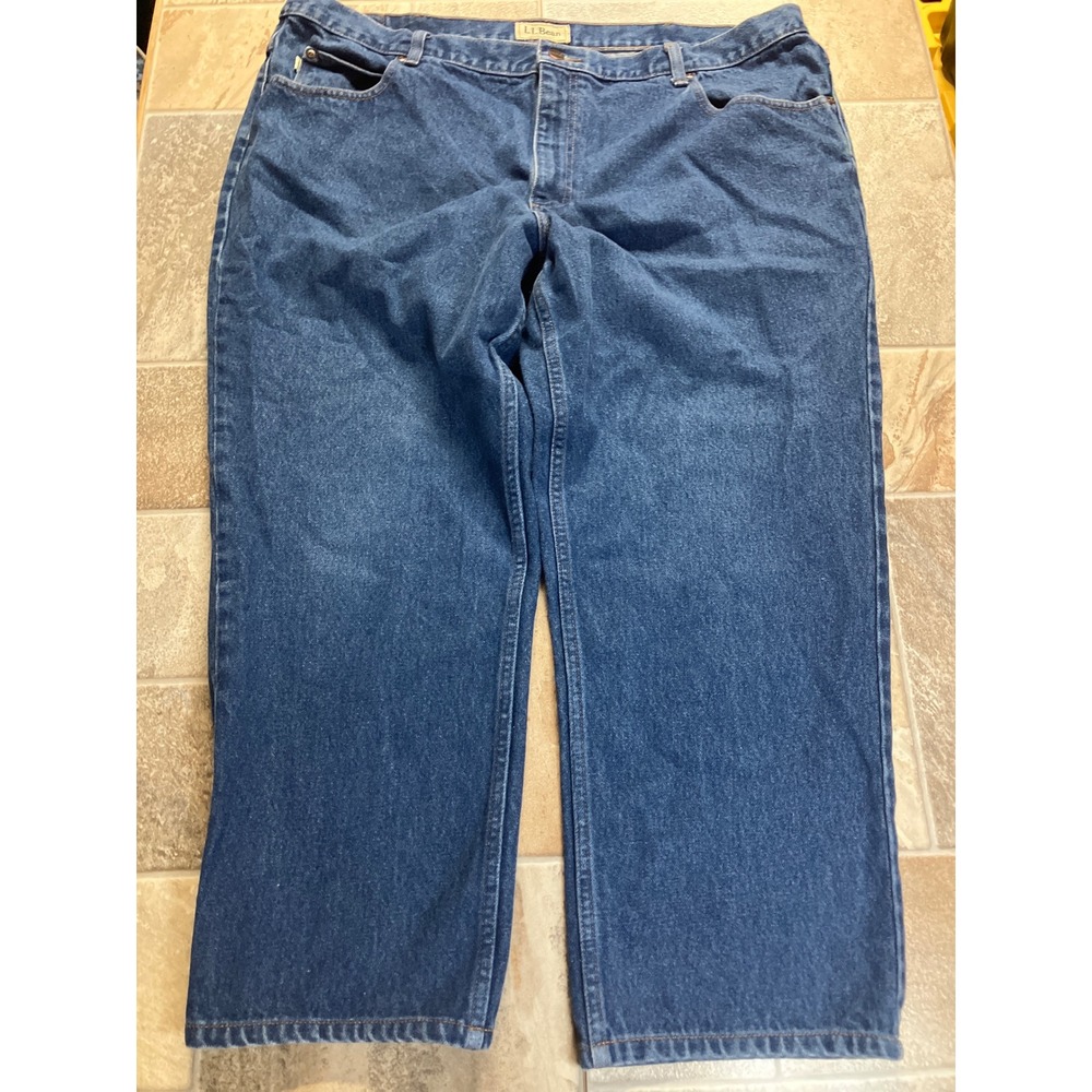 LL Bean Classic Fit Blue Denim Jeans Mens 44x30‎ Cotton Straight Leg